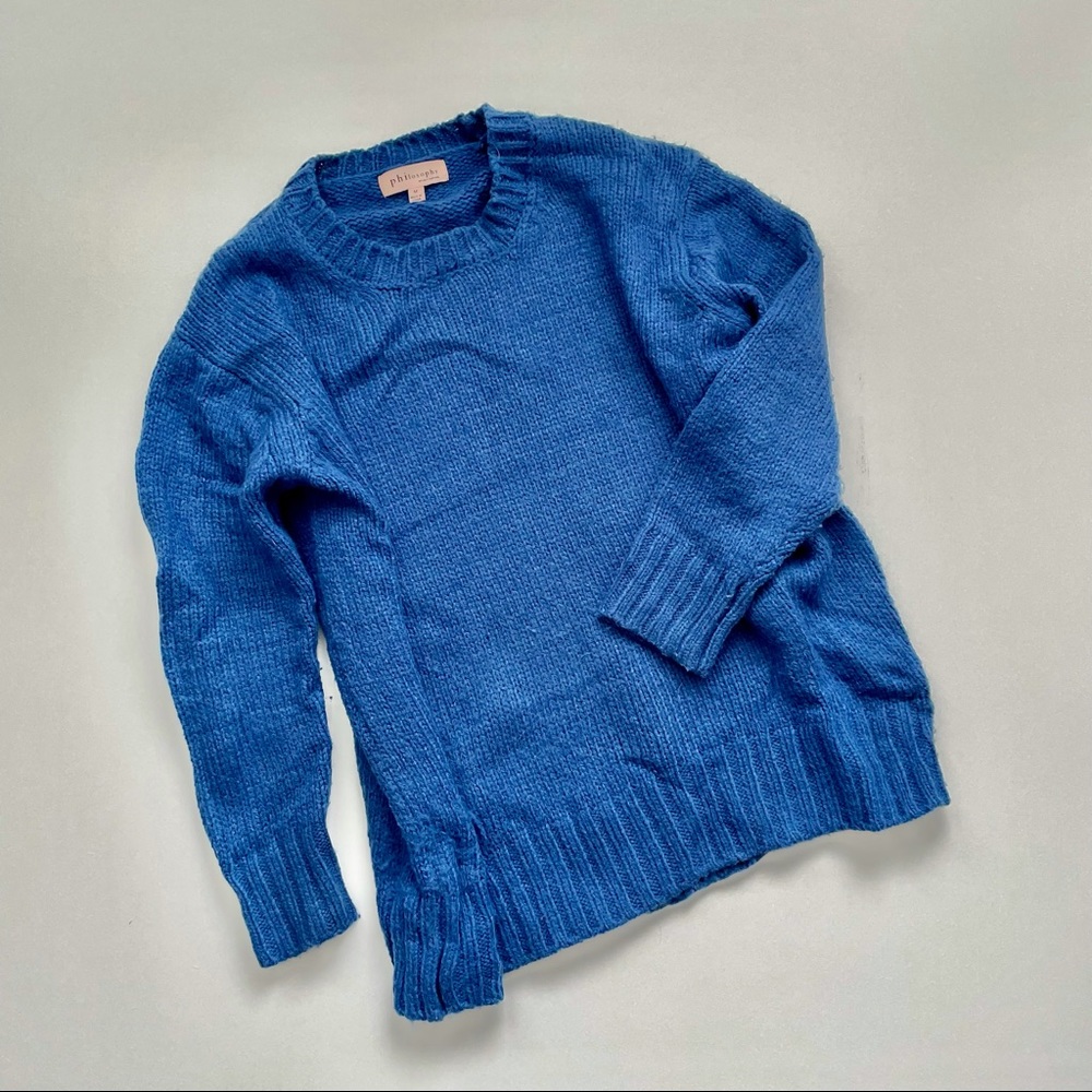 Philosophy Royal Blue Wool Crewneck Pullover Knit